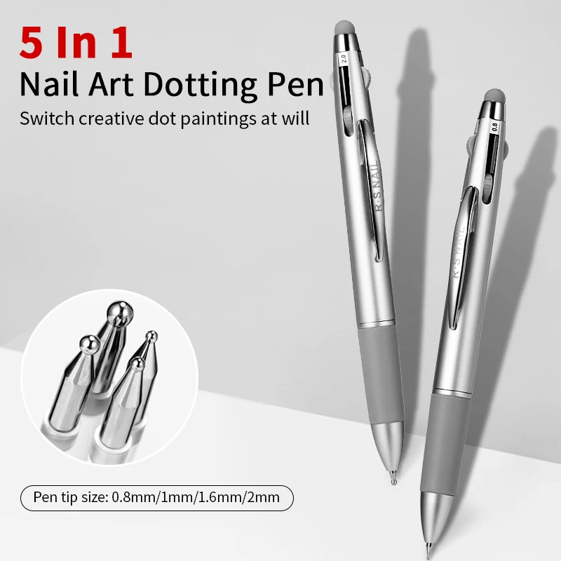 RSNAIL 1/2PCS Holz Doppel Kopf Nail art Pinsel Silikon Carving Stift Nagel Liefert Carving Blume Malerei Stift für Nail art Werkzeug