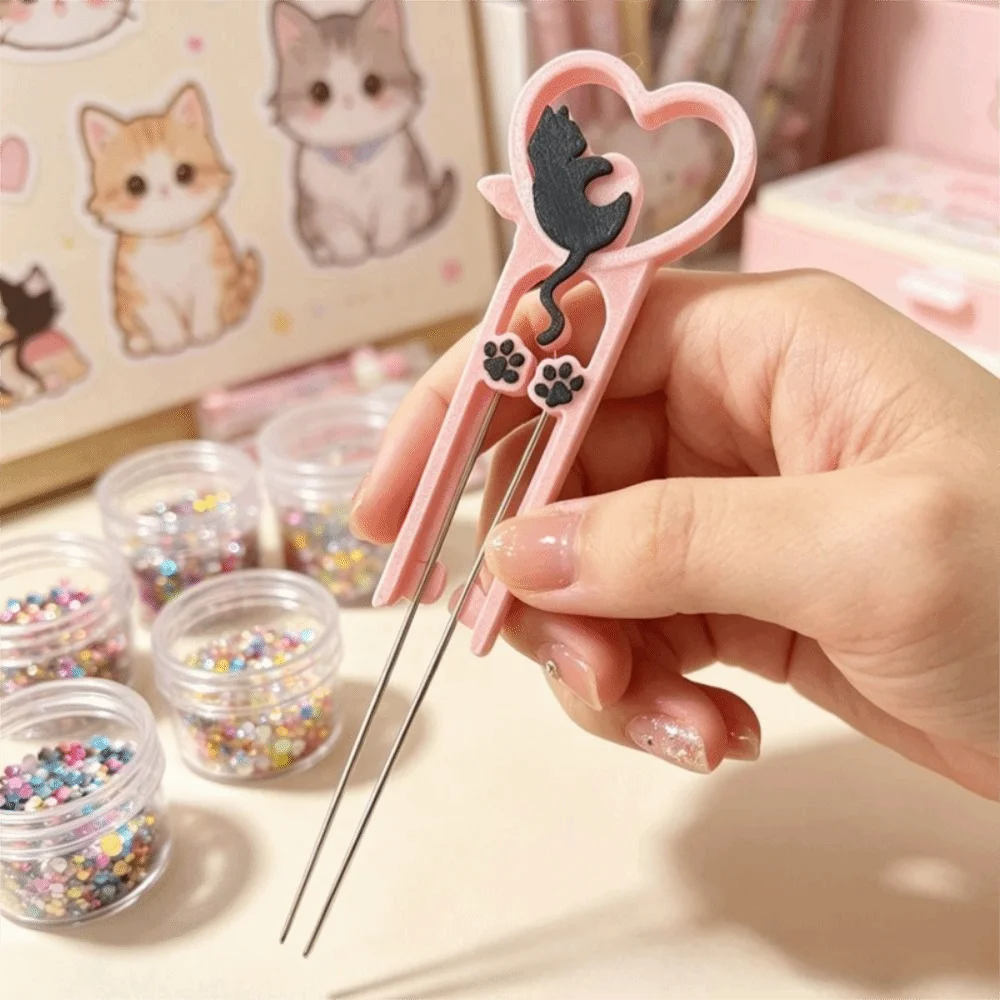 Cat Perler Bead Placement Pen Convenience Long Fuse Bead Double Needle Tool Dual Tip Smooth Collage Bead Tool Fuse Bead