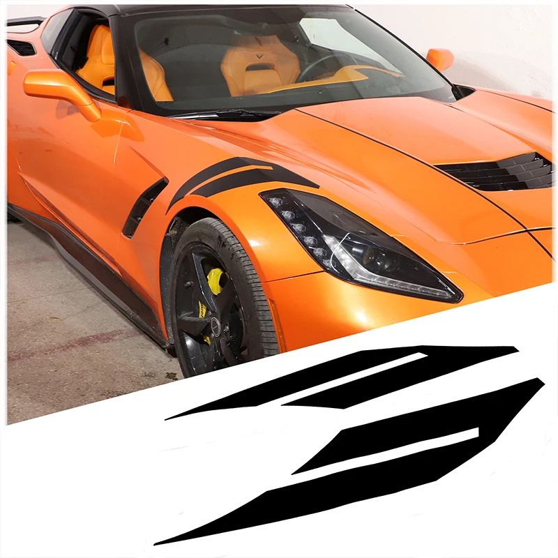 For Chevrolet Corvette C7 2014-2019 PVC Car Front Headlight Side Sticker Car Exterior Accessories