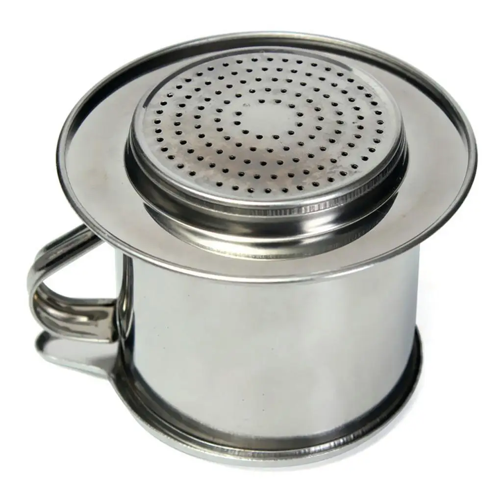 Coffee Drip Cup Filter Fine Mesh Durable Stainless Steel Vietnamese Coffee Maker for Robust Brewing