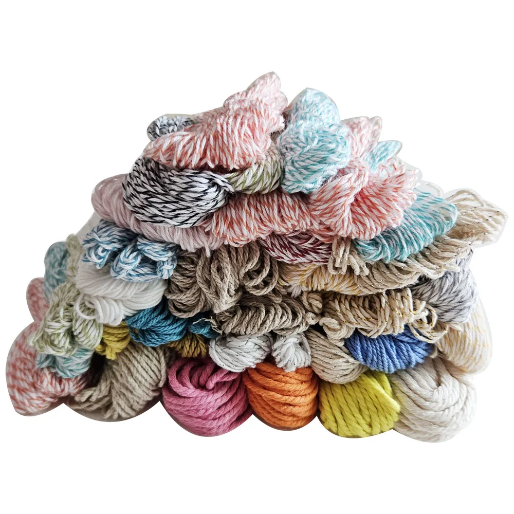 

Random mixed size 1mm-5mm Cotton cords weight 50g-300g twine home decoration cords