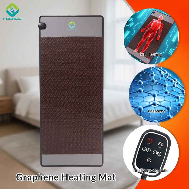 Fuerle Graphene Heating Mat Body Heating Infrared Mattress Sauna Mat Pad Infrared Graphene Pemf Mat
