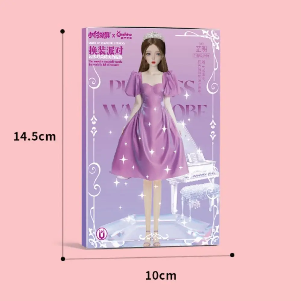 No Cutting Paper Doll House Girl DIY Toy Play Repeatedly Paper Doll Quiet Book Collage Set Sparkling DIY Cute Princess Book