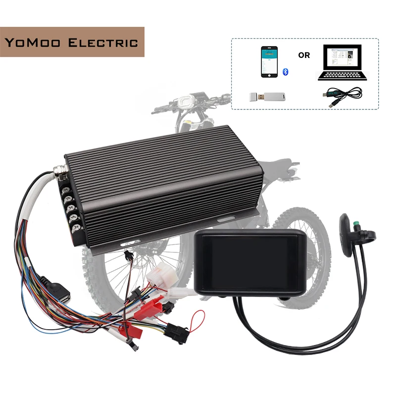 Sabvoton 1.5KW-2KW SVMC7280-APT Protocol 36V-72V DC 80A BLDC Motor Controller With TFT UKC1 Display For Electric Scooter E-bike