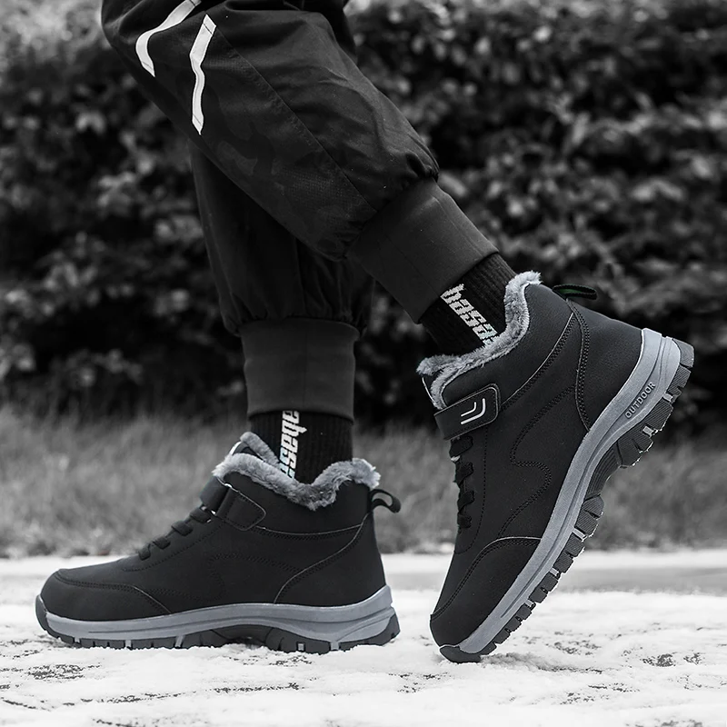 

Мужские зимние ботинки, водонепроницаемые кроссовки, очень теплые плюшевые женские ботинки, уличные нескользящие походные ботинки для пар, рабочая обувь, зимняя обувь