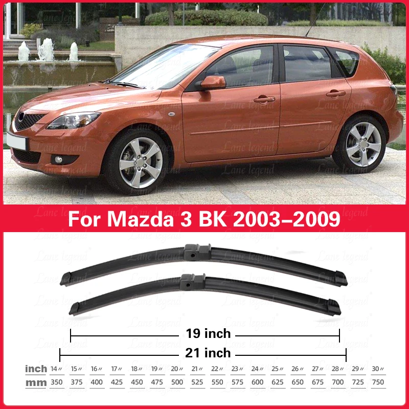 

For Mazda 3 BK 2003-2009 Windshield Windscreen Wiper Blades Front Window Car Accessories 2004 2005 2006 2007 2008 21"+19"+14"