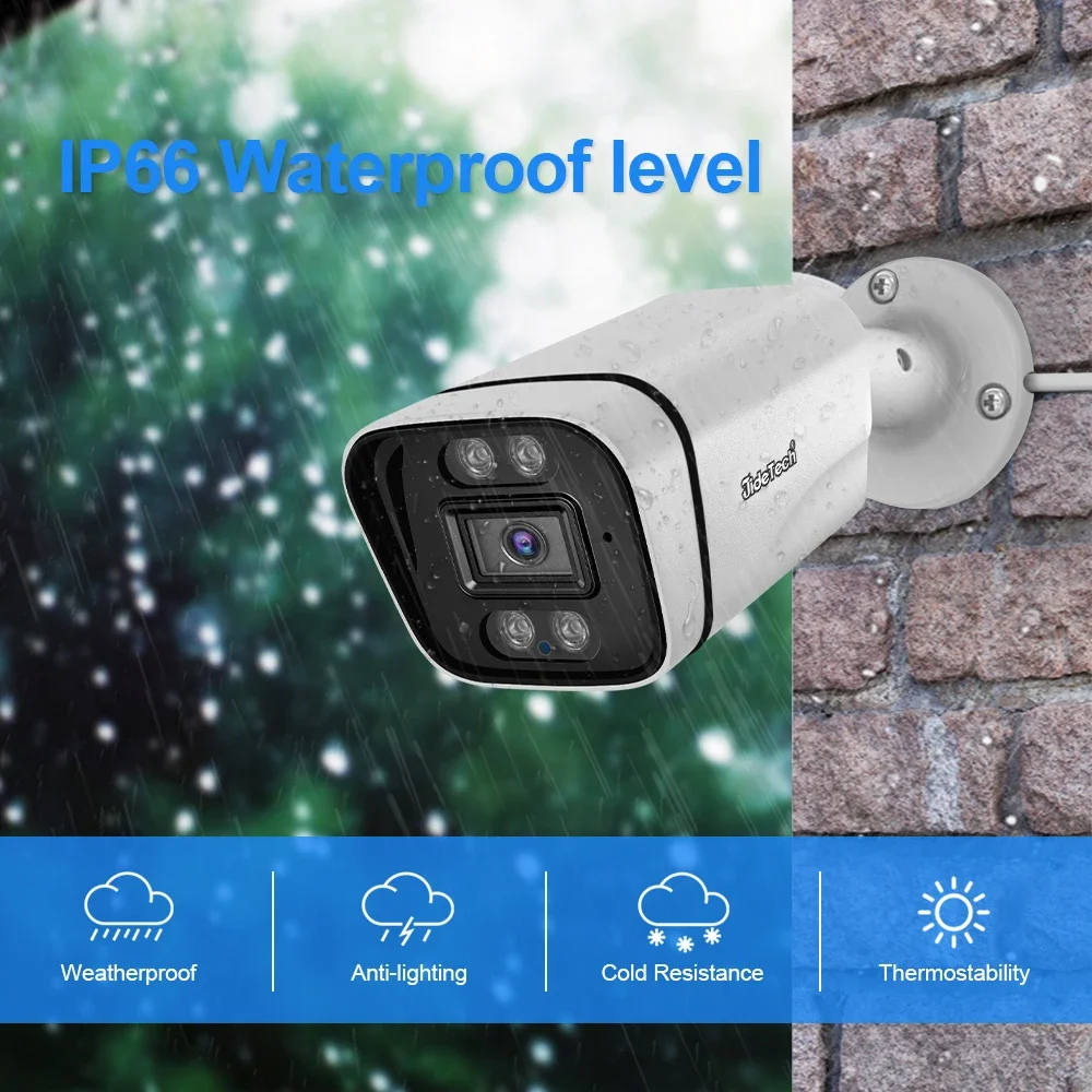 JideTech 5MP ビデオセキュリティカメラシステム 防水バレットカメラ 屋内屋外 CCTV監視カメラシステム 双方向音声