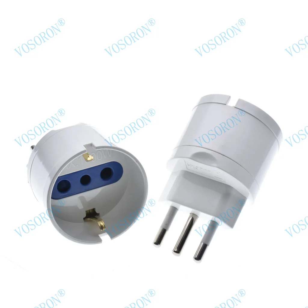 Enchufe europeo de la ue a italia, adaptador de corriente estándar, convertidor de viaje de 10A, ca 110 ~ 250V
