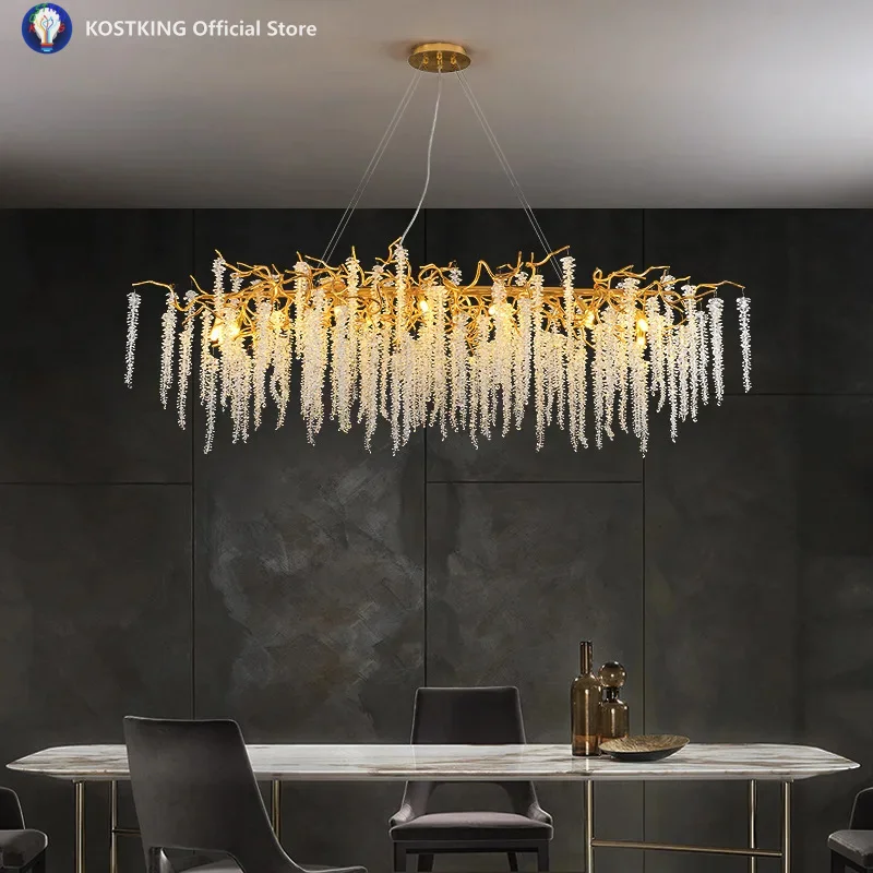 

Nordic Designer crystal tassel Ceiling Chandelier living room hall Restaurant luxury decoration maison Lighting Fixture Decor