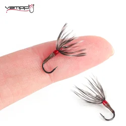 Vampfly 4pcs Tenkara Flies Kebari Reverse Hackle Dry Fly Barbed Hook Salmon Steelhead Trout Fly Fishing Lure Bait Size14#16#18#