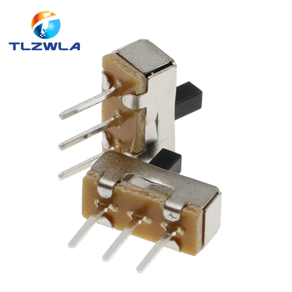 20Pcs SS12D00 Interruptor On-Off Mini Slide Switch 3pin 1P2T 2 Position High Quality Toggle Switch Handle length:3MM/4MM/5MM/6MM