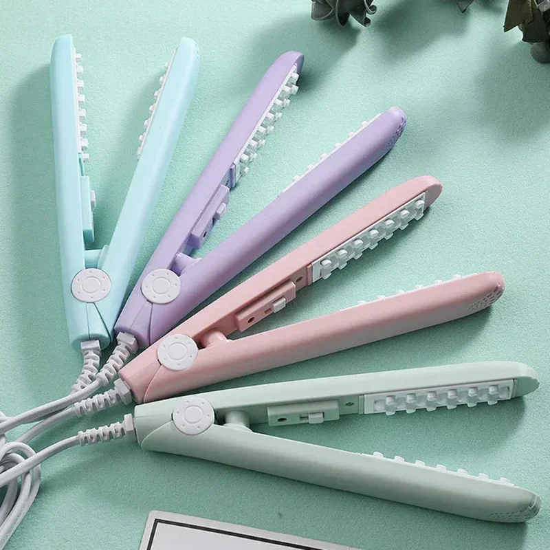 Mini 3D Grid Hair Crimper Curling Iron Volumizing Hair Iron Ceramic Corn Perm Splint Flat Iron Hair Styling Tools Gift for Women