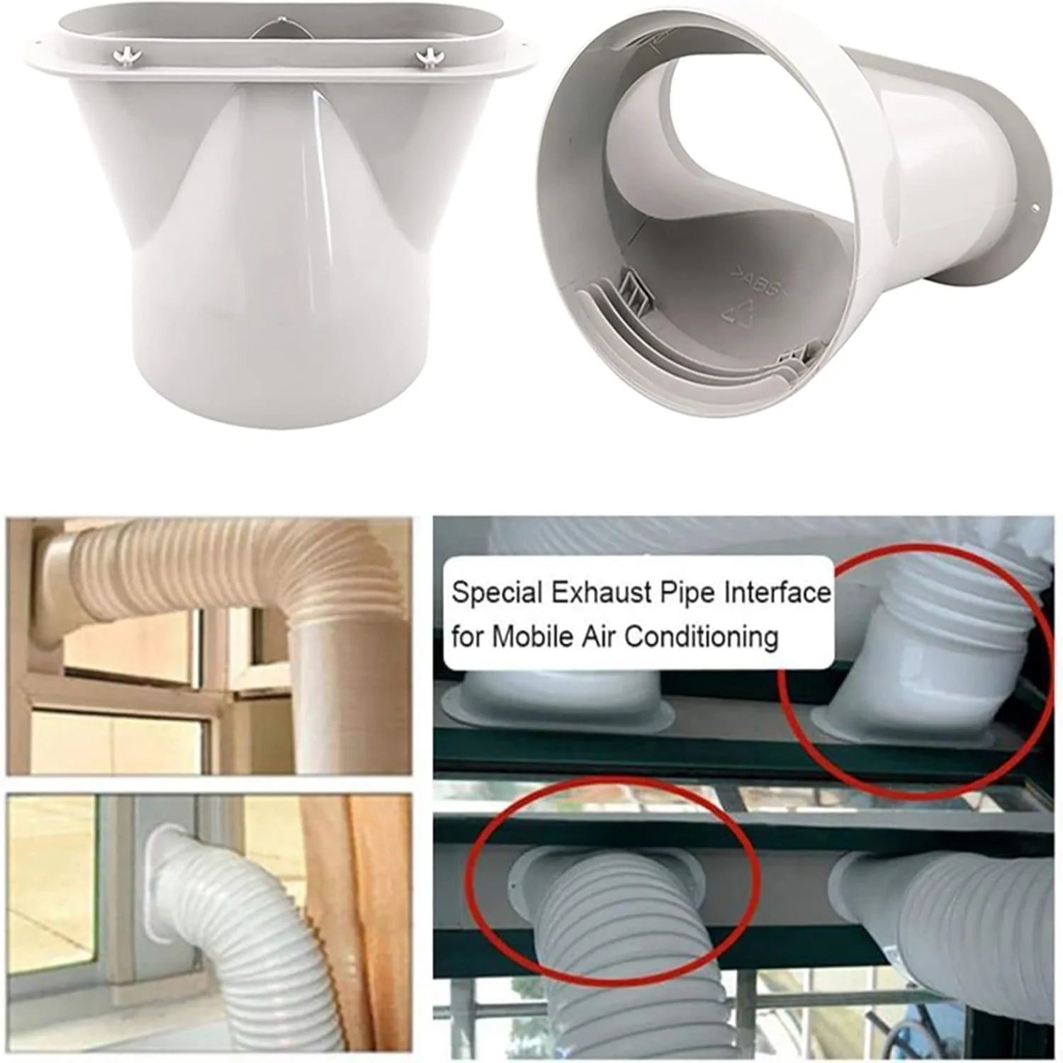 Acoplador ac 150mm conector de mangueira de exaustão de ar condicionado, rosca no sentido horário/encanto-horário adaptador de mangueira de ventilação ac d 1