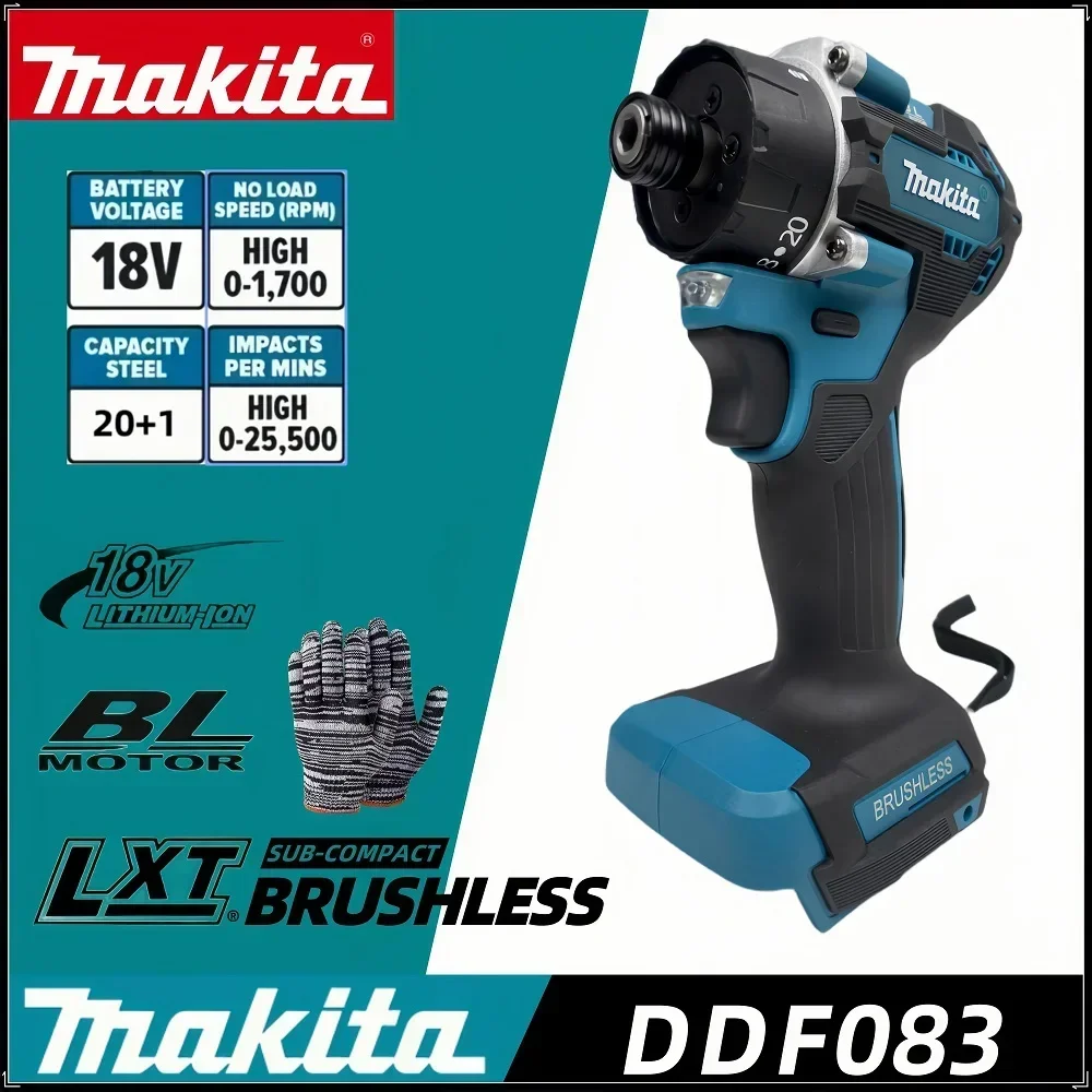 Makita Cordless 18V/21V 2in1 brushless electric screwdriver, torque adjustable with LED lamp, two speeds Makita 18v battery