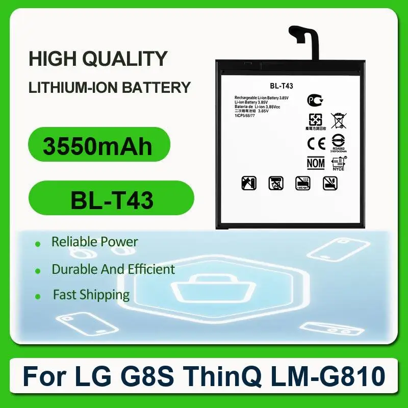 

Replacement Mobile Phone Battery For LG G8S ThinQ LM-G810 BL-T43 3550mAh