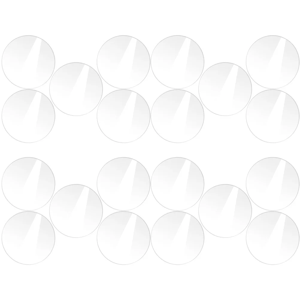 

20pcs Round Acrylic Sheet 3Mm Clear Transparent Lightweight Smooth Edge Diy Craft Material For Photo Frame Tabletop Art Projects