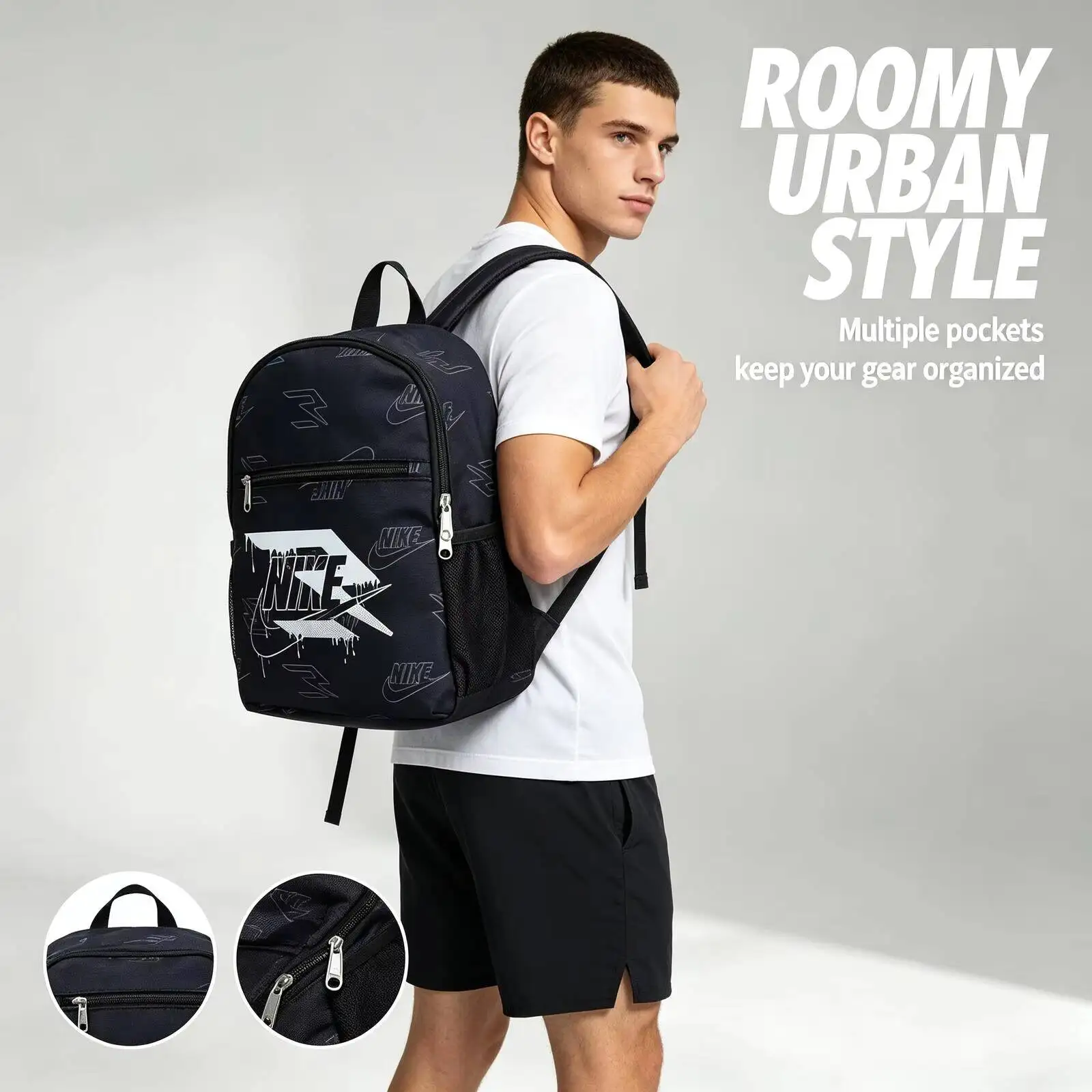New Nike (Nike) Men's And Women's Sports Bags, Outdoor Travel Storage, Fashionable Backpacks, Student School Bags N32533092ps-00