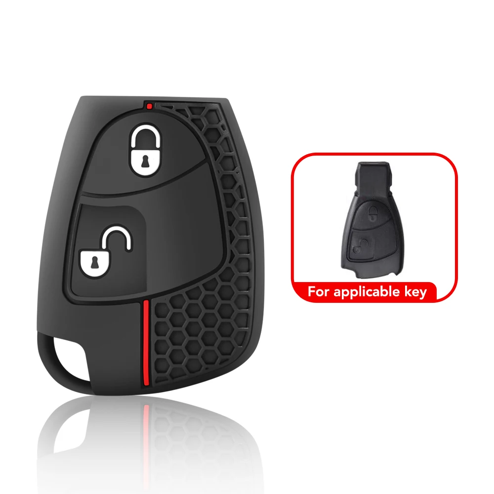 For Mercedes Benz R350 S350 SLK230 SLK320 S430 SL600 SLK350 SLK280 E B C CL 2009 Silicone Keychain Key Case Cover Holder