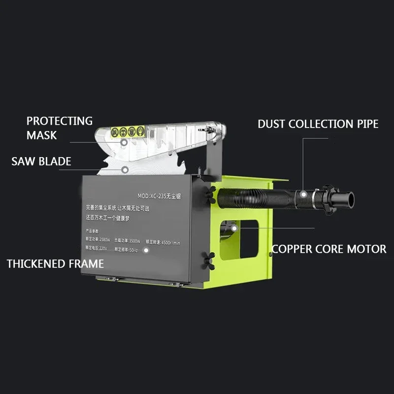 Dust-Free Saw Woodworking Table Multi-Function All-In-One Precision Electric Table Small Cutting Machine