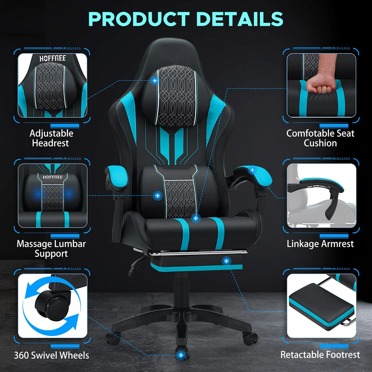 Ergonomic PU leather gaming ch - Rgb Gaming Chair ulasan dan harga