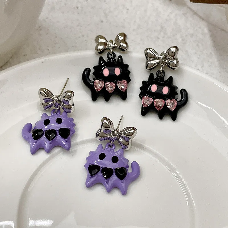 2023 Neue Lustige Kleine Schwarze Katzen-Ohrringe für Frauen, Modische Niedliche Tier-Ohrstecker, Mode-Party-Schmuck, Geschenke, Großhandel – Detail 18