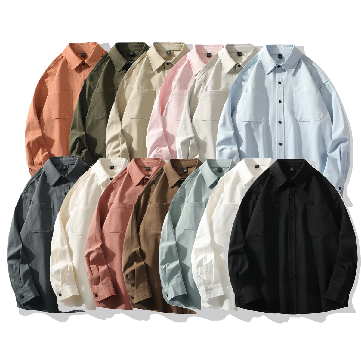 

Унисекс рубашка с длинным рукавом, 100% хлопок, свободный крой, офисная повседневная блузка больших размеров для женщин и мужчин