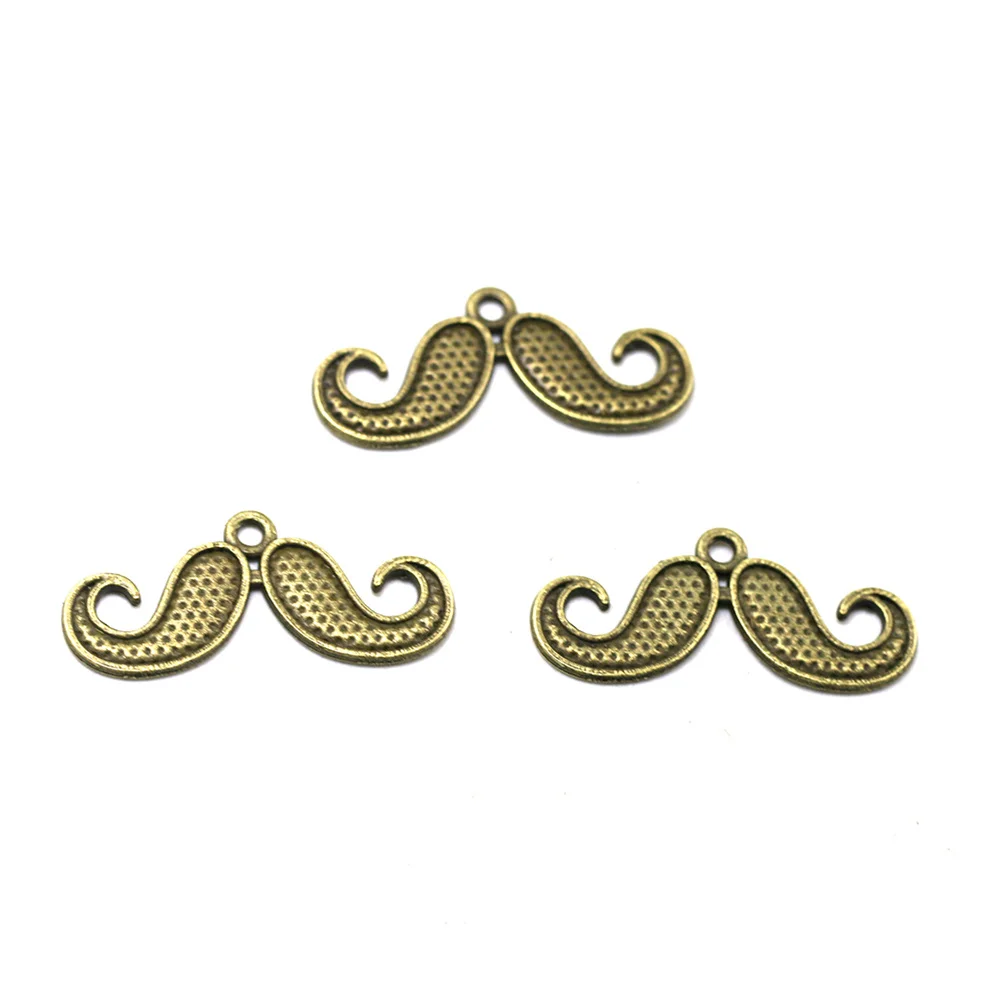 50 قطعة المعلقات الشارب سبيكة لصنع المجوهرات Diy بها بنفسك المشاريع الحرفية سوار قلادة المفاتيح ديكور حلية معدنية برونزية #6