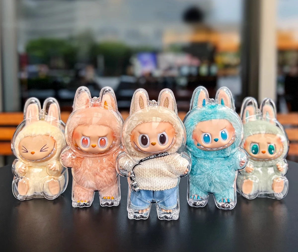 

For Labubu Transparent Protective Cover Monster Toy Elf Doll Cover Storage Box Cute Elf Plushie Display Cover for Party Dolls