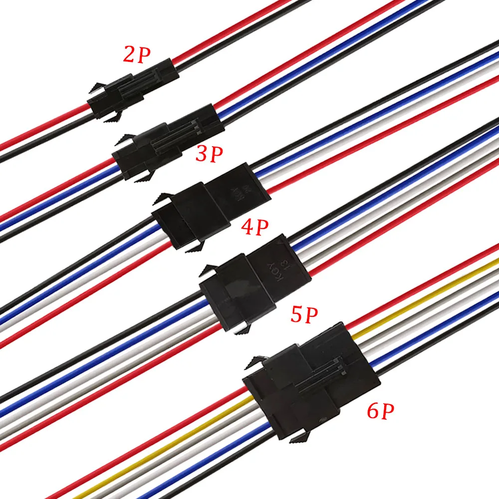 Feegow Lot de 10 connecteurs SM 2 broches mâles et femelles pour systèmes d'éclairage LED, mini hélicoptères télécommandés, avions 3D intérieurs, barres lumineuses LED, etc