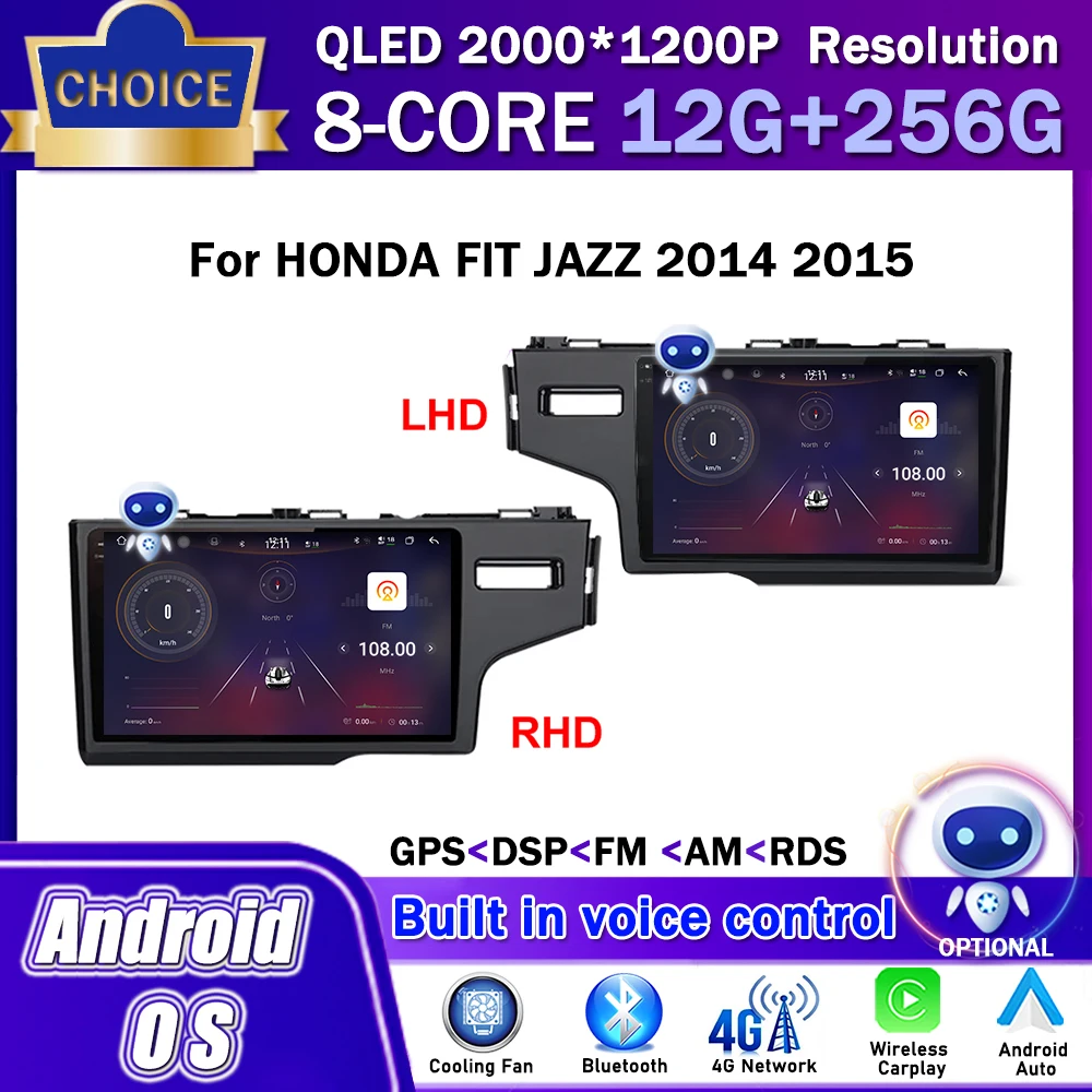 

Android OS Car Radio Multimedia Stereo Player for HONDA FIT JAZZ 2014 2015 Carplay GPS Navigatio WiFi