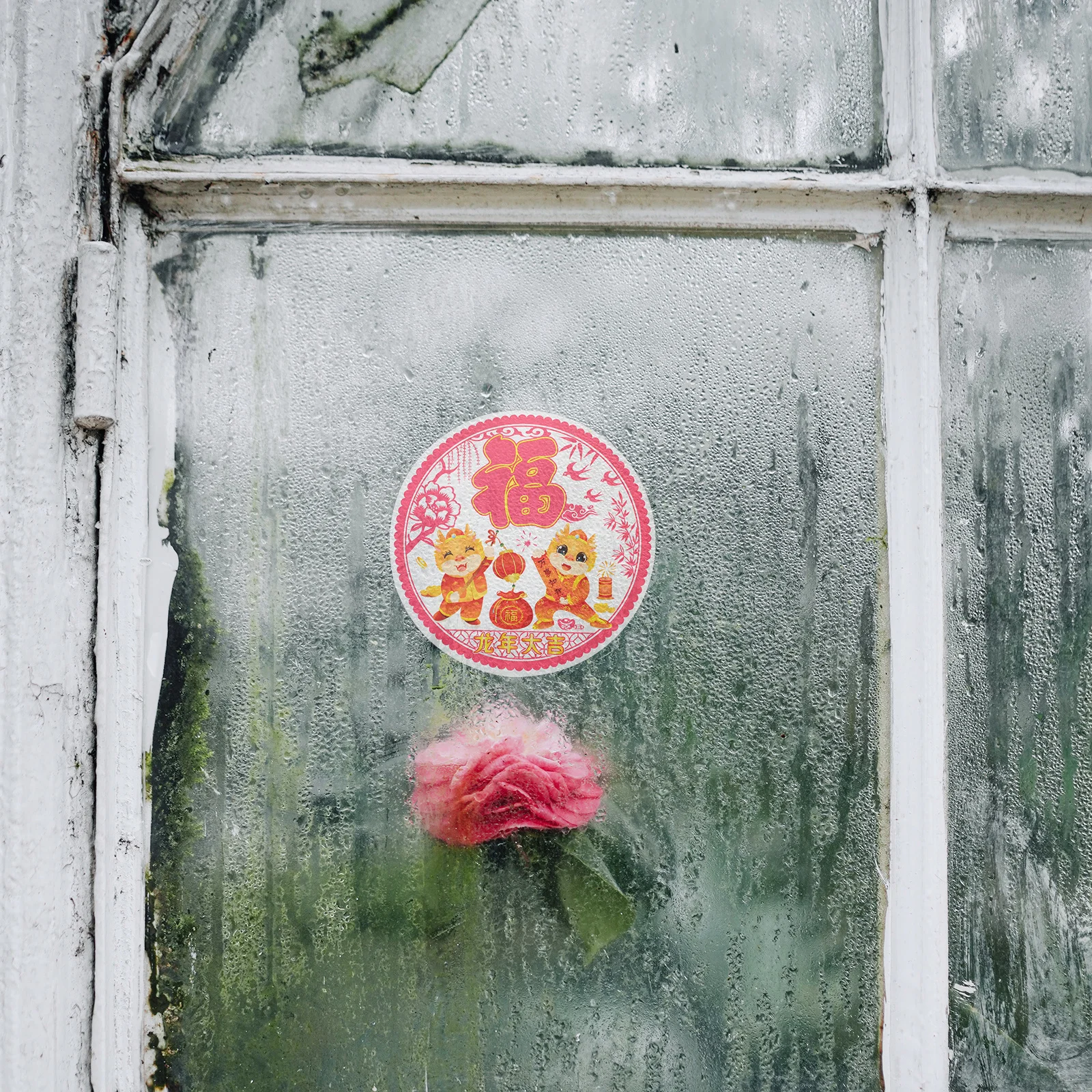 

20Pcs Spring Festival Window Clings Fu Character Pattern Chinese New Year Decoration for Glass Walls Year of Dragon Party