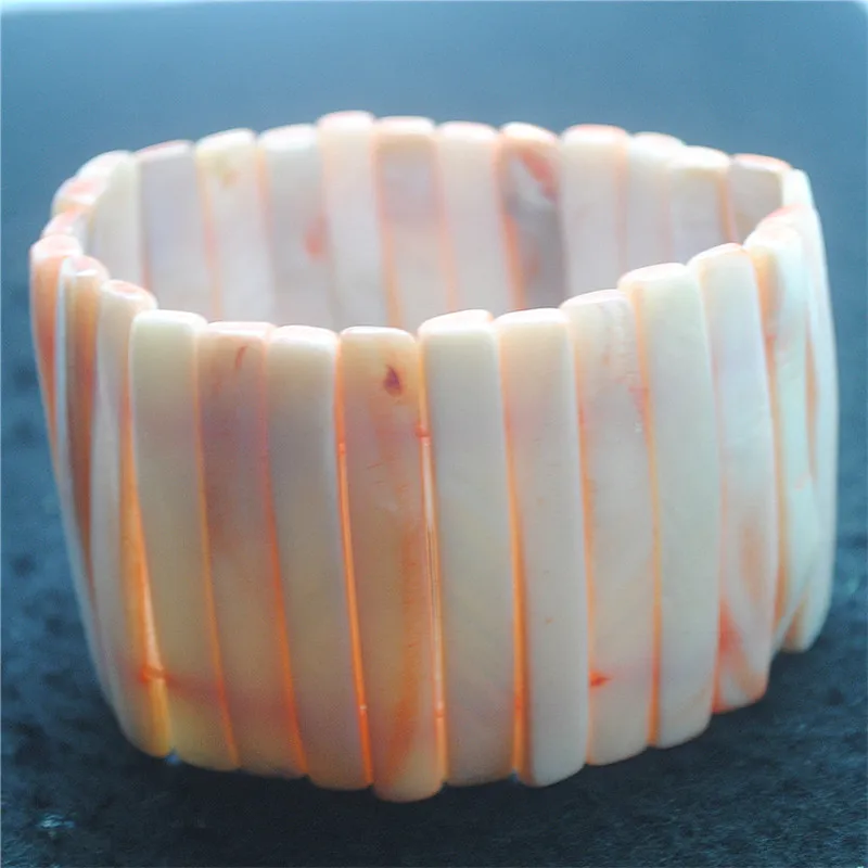 1PC NEW WOMEN BRACELETS MOTHER OF PEARL MATERIAL WITH ELASTIC WIRE IT COULD BE FLEXIABLE
