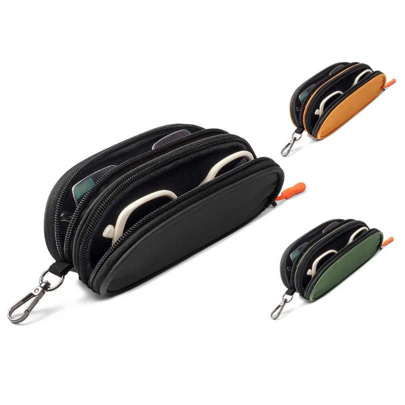 

New Double Layer Sunglasses Case Organizer Waterproof Travel Bag Multi-Functional Durable Material Storage Box Business Trips