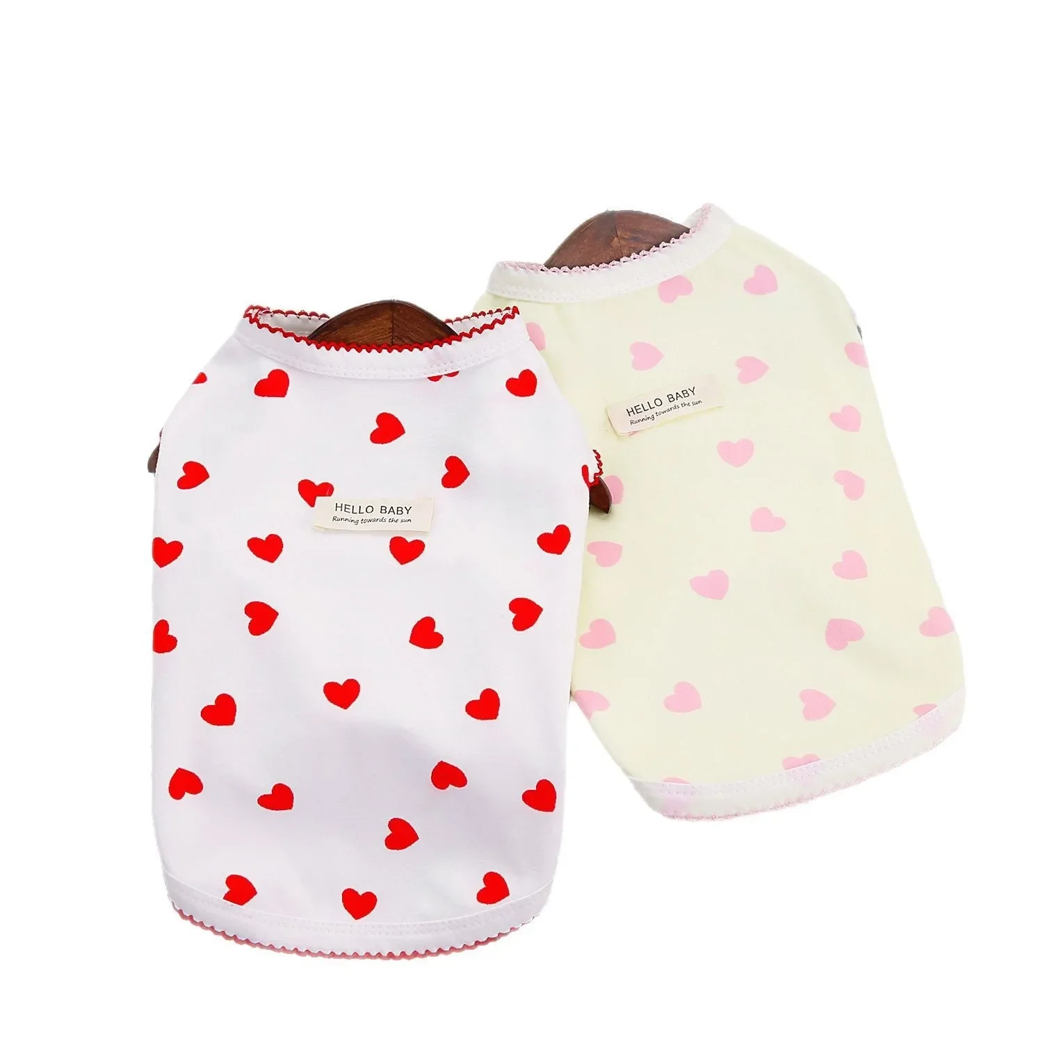 Spring Dog Princess Heart Pattern Cute Summer Pet Clothes for Small Medium Puppies Poodle Chihuahua