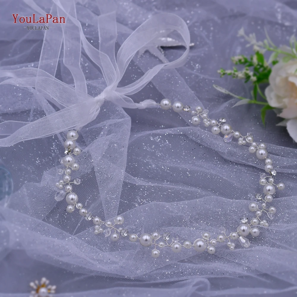 YouLaPan-Cinturón de perlas de cristal para mujer, joyería nupcial hecha a mano, accesorios de boda, cinturón de vestir, SH03