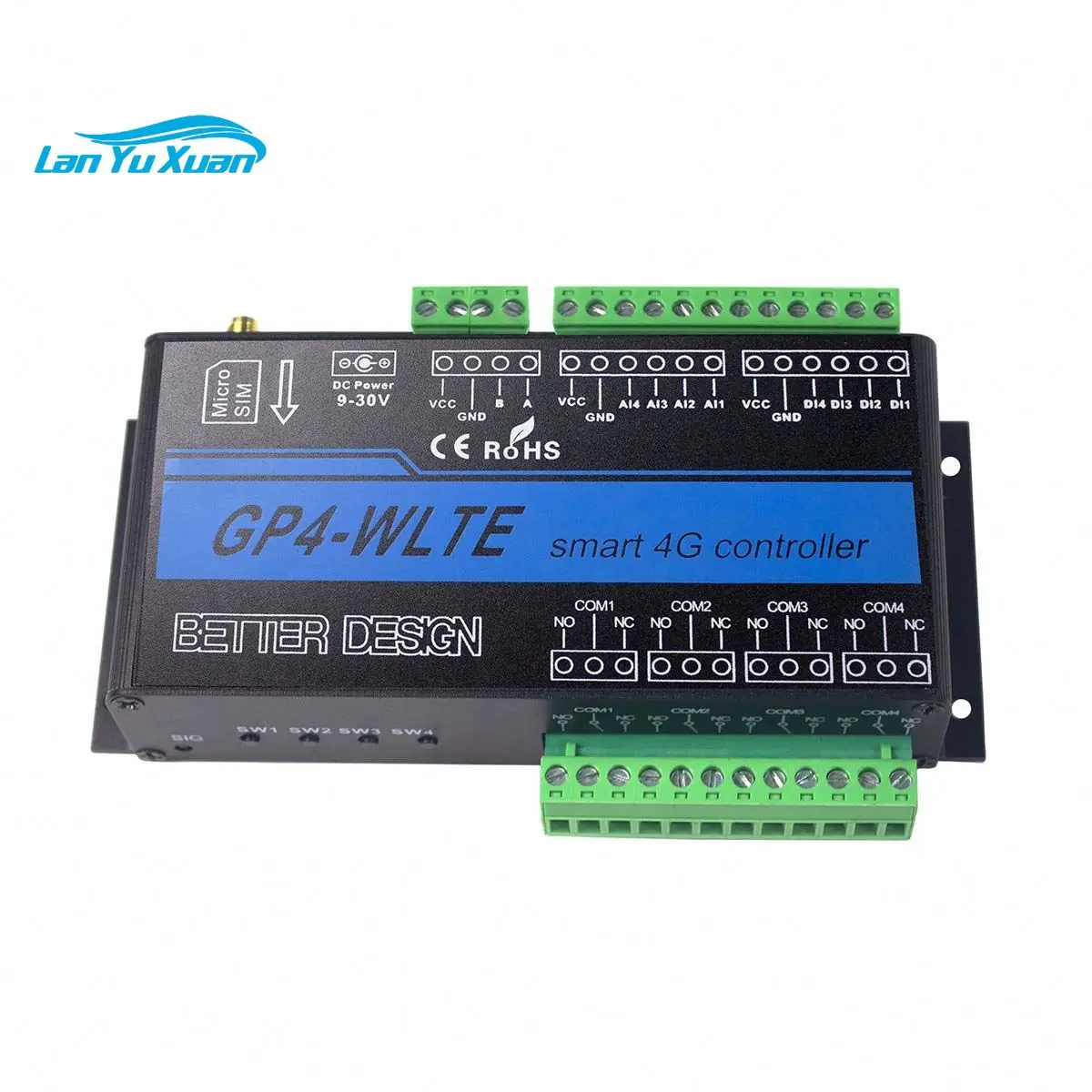 GP4-WLTE-EC/EA 4-20mA Analog Detection Relay Output Control 4G LTE Controller for Automation Applications With 4 Channels