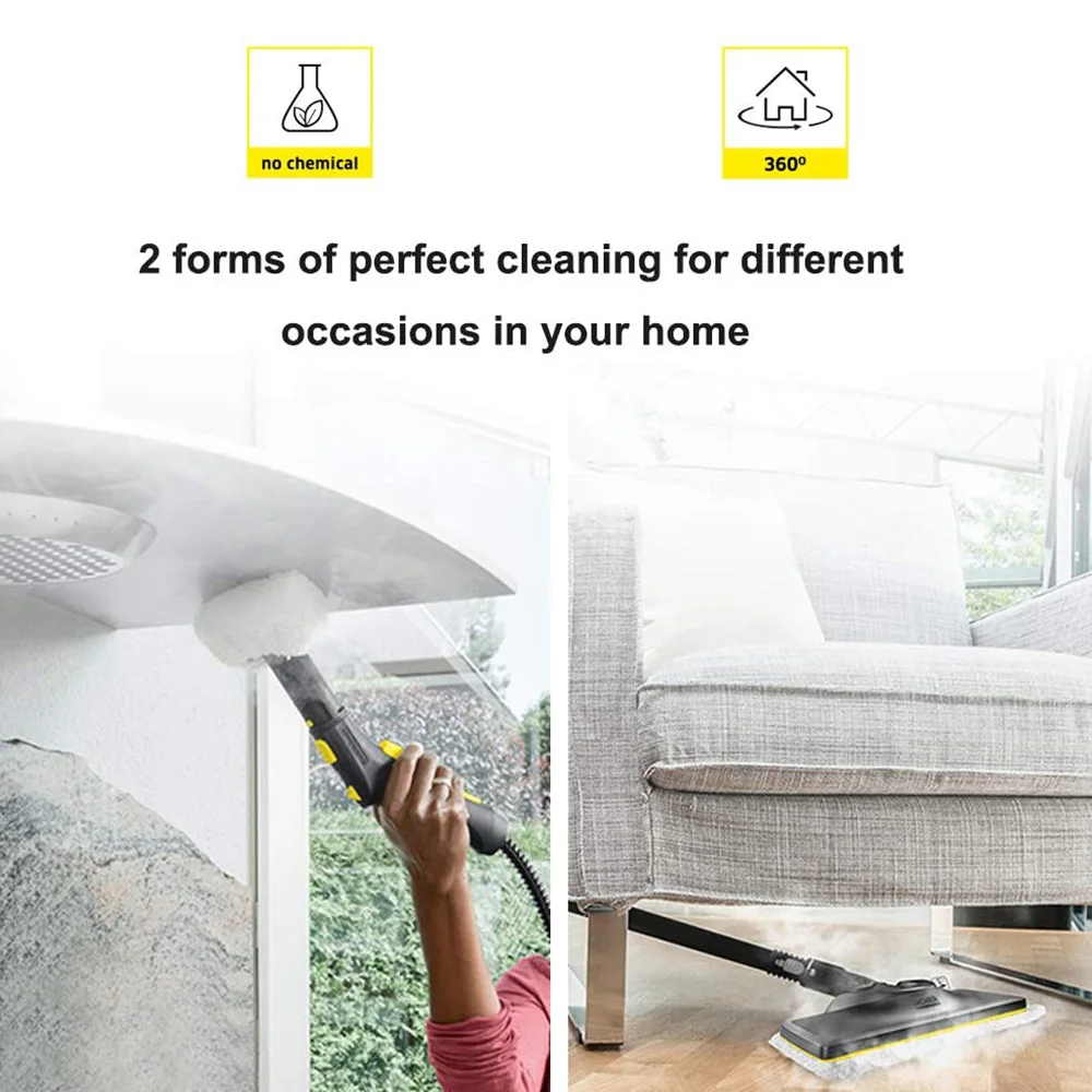 N09R-Microfiber Cloth Set Compatible For Karcher Easyfix Steam Cleaner SC2,SC3,SC4,SC5 (3 For Floor Nozzle+3 For Hand Nozzle)