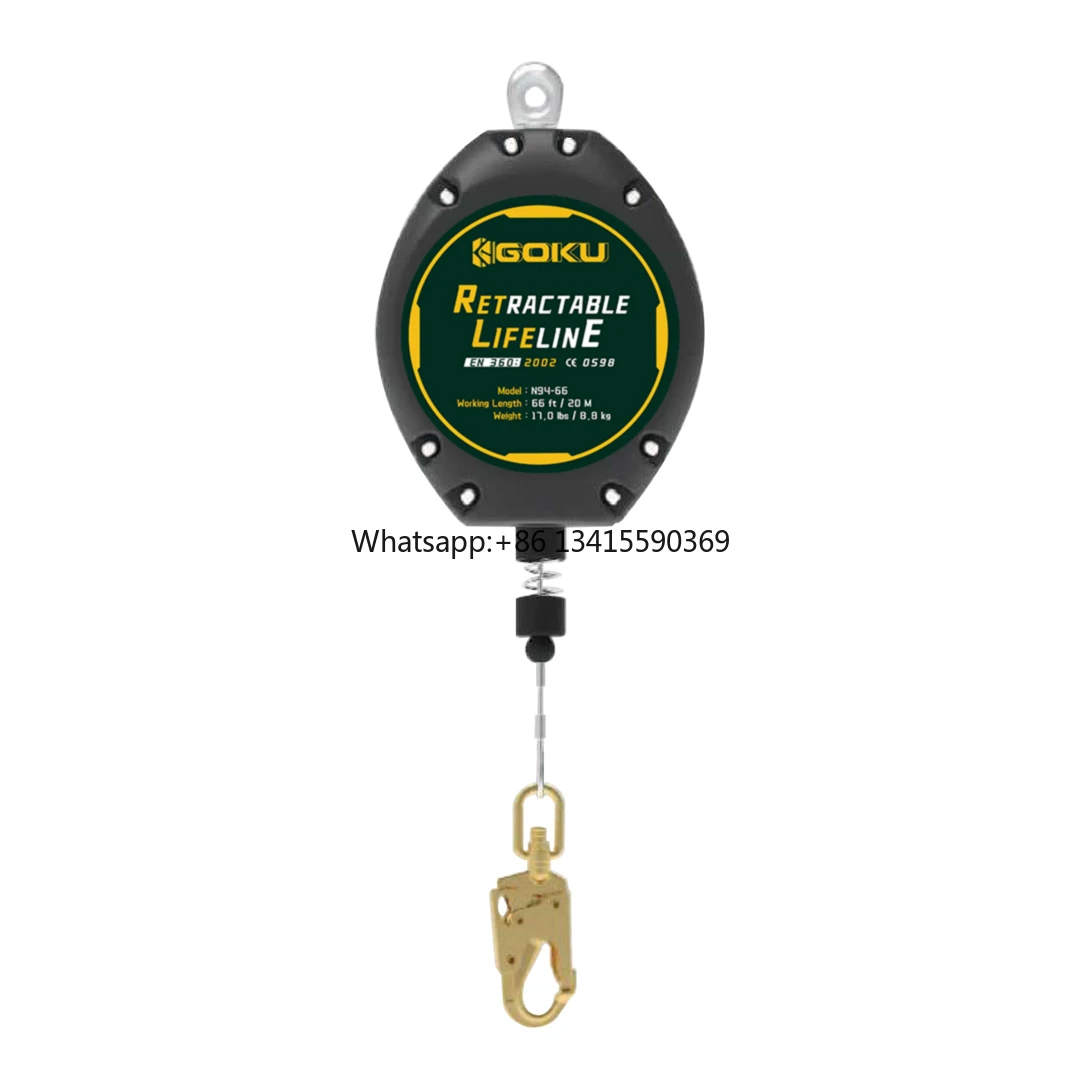 

Heavy 20m Cable Self Retracting Lifeline ANSI SRL Swivel Top Cable With Snap Hook Fall Arrest Safety Yoyo