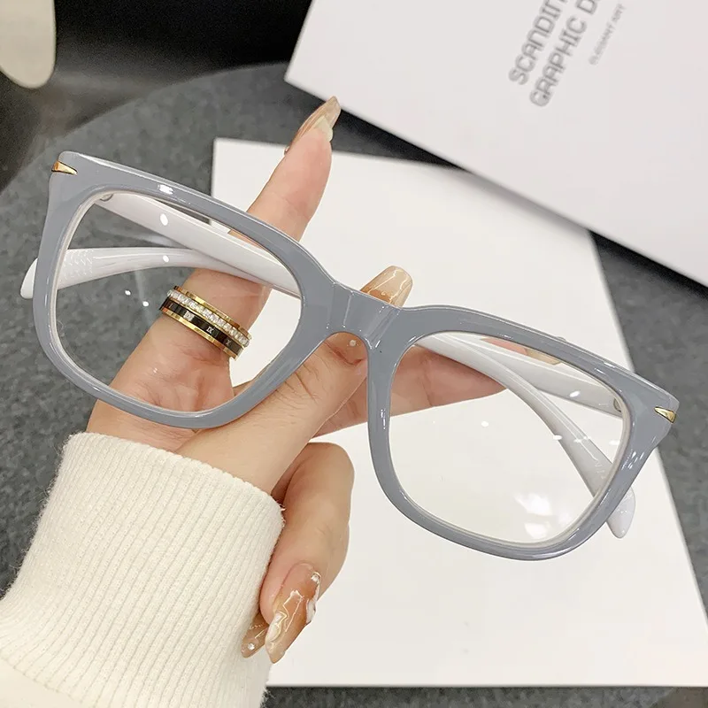 

Anti Blue Light Blocking Glasses Frame Hand Made TR90 Resin Myopia Len Trend Clear Lenses Computer Eyeglasses