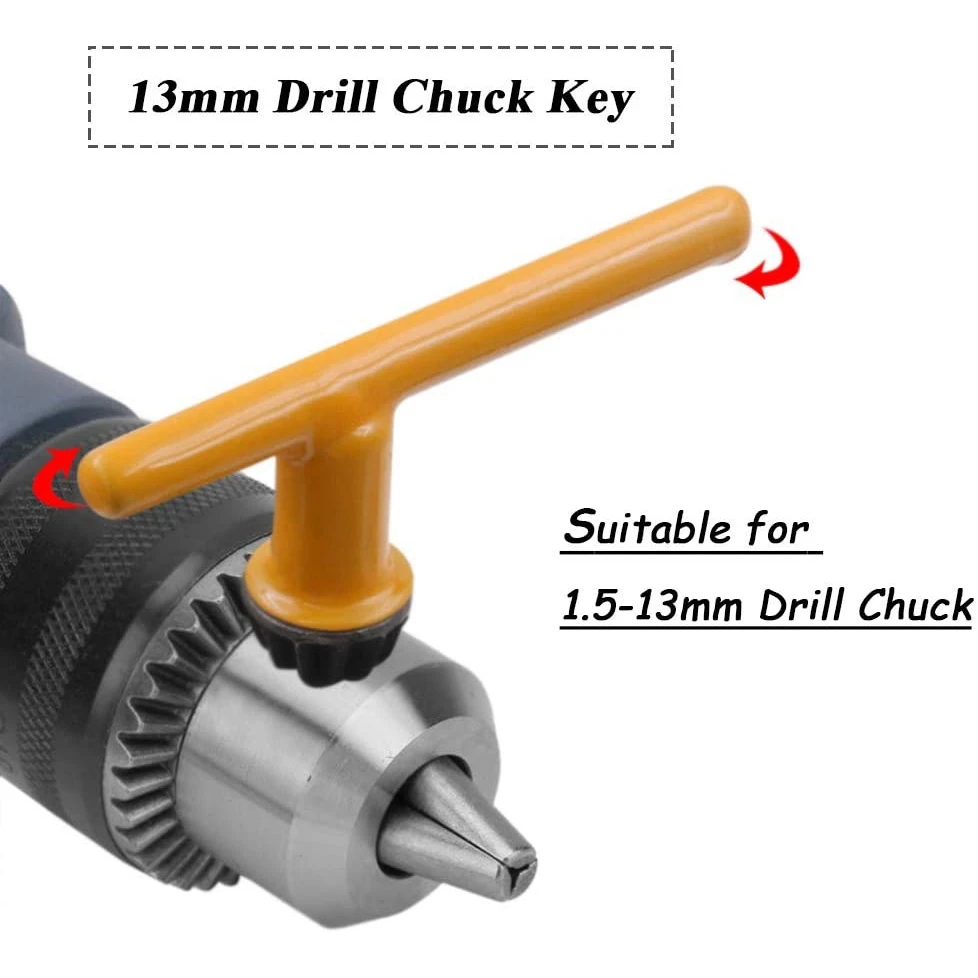 

A53Q-5 Pcs Replacement Drill Chuck Key Wrench Electric Drill Clamping Tool (Chuck Diameter 20Mm/16Mm/13Mm/10Mm/ 6Mm)