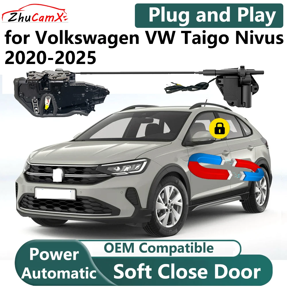 ZhuCamX for Volkswagen VW Taigo Nivus 2020-2025 Car Electric Soft Close Door System Power Closing Door Latch Lock Plug and Play