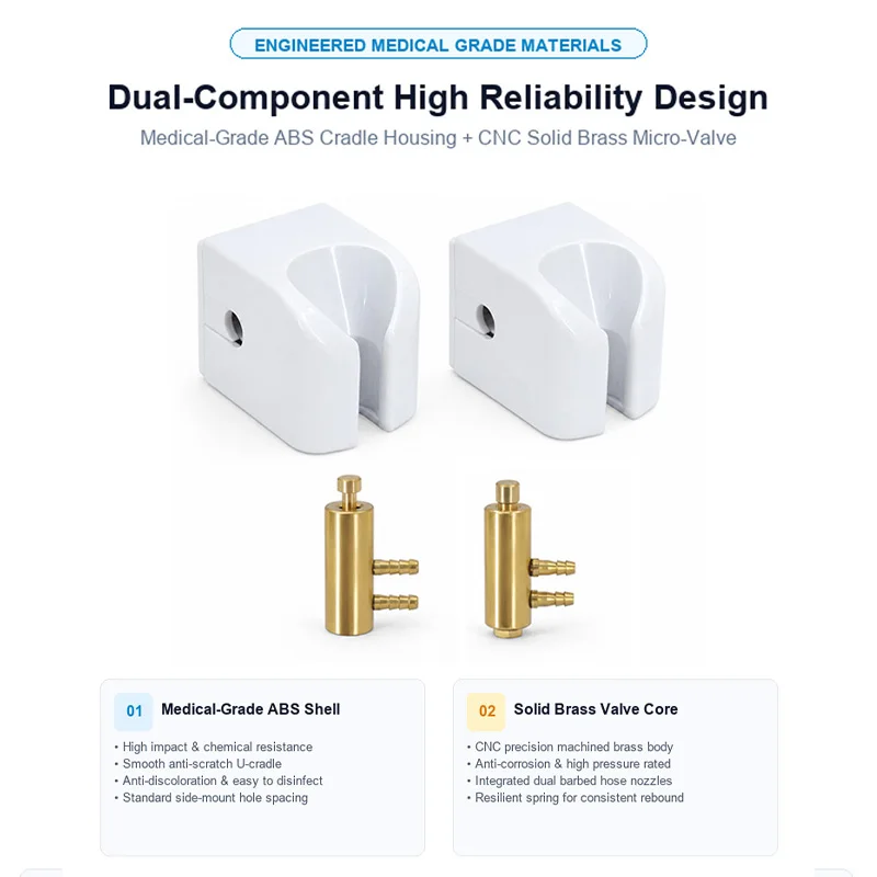Dental Handpiece Holder Box with Copper Valve Dental Chair Handpiece Hanger Dental Unit Accessories