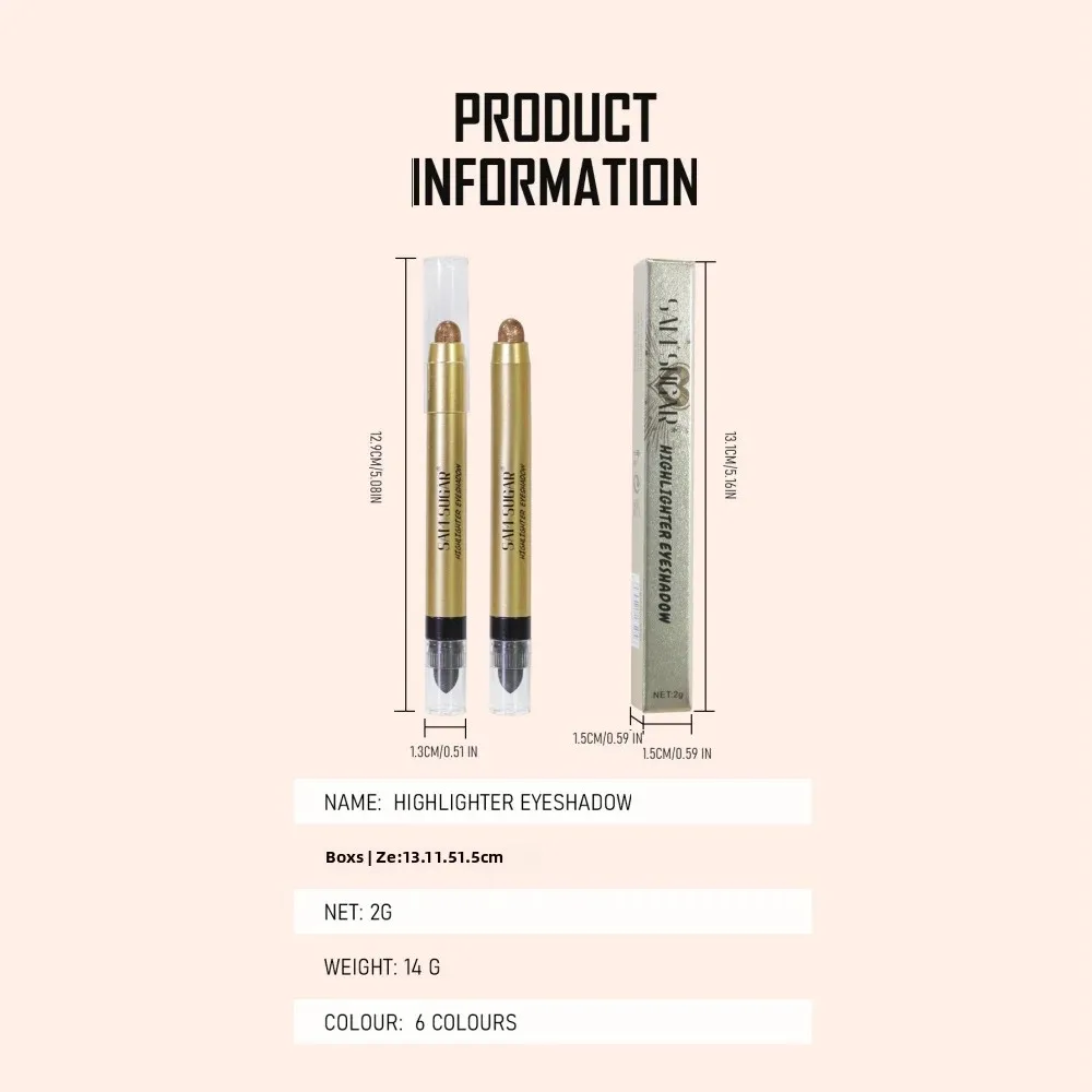 قلم ظلال عيون لامع من سام شوجار 2 في 1 لؤلؤي لظلال العيون وأحمر الشفاه وتسليط الضوء على عصا الظل برأسين