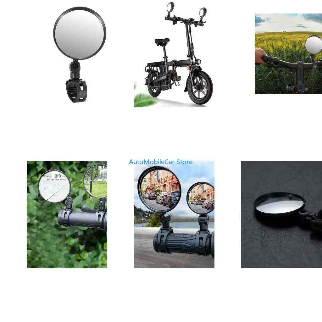 G8TE Wide Convex Rear View Mirror For Bicycles Bike Adjustable Safety Design