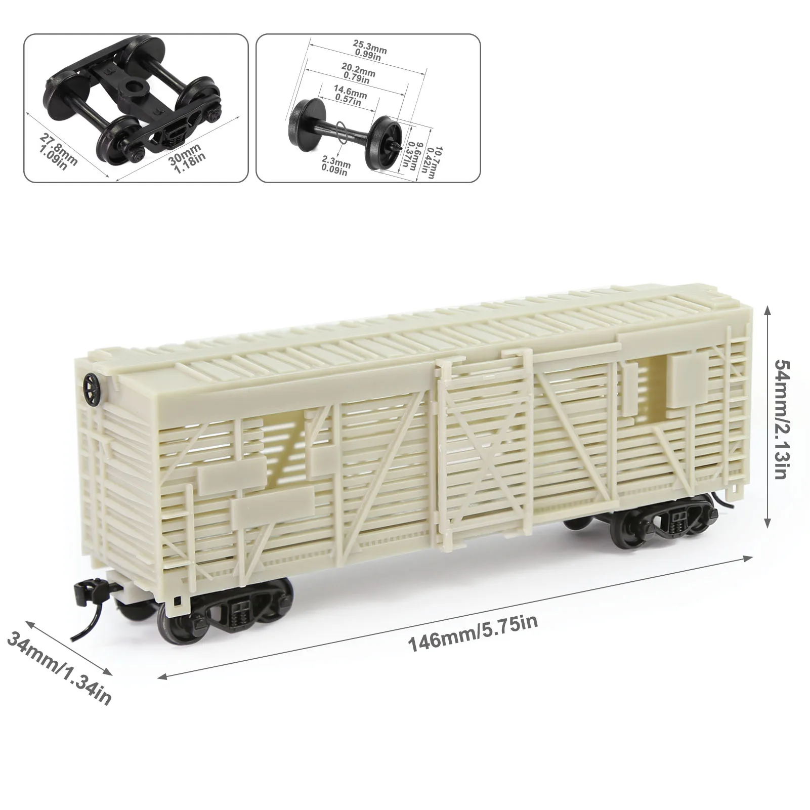 Evemodel 1pc HO Scale 40\' Cattle Wagon Stock Car Unassembled Blank 1:87 Model Wagon C8767JJ