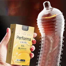 10pcs grandi particelle preservativi giocattoli del sesso per gli uomini filettatura a vite punteggiata granulare ad alta sensibilità maniche del pene con punte Sex Shop