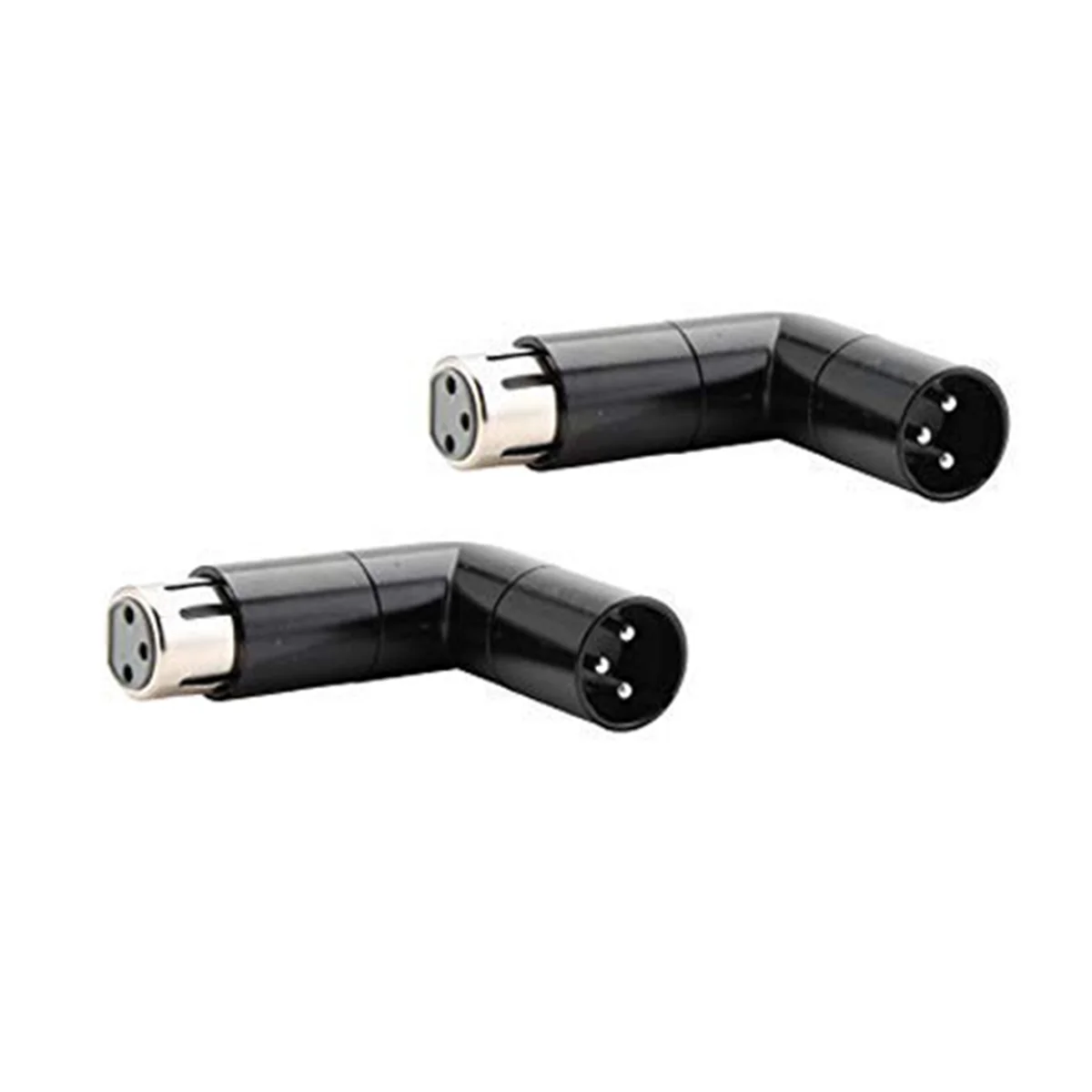 

2Pcs Rotatable XLR Angle Adapter Dual Male and Female L-Shaped Connector Metal Adapter with 4 Adjustable Angle Positions