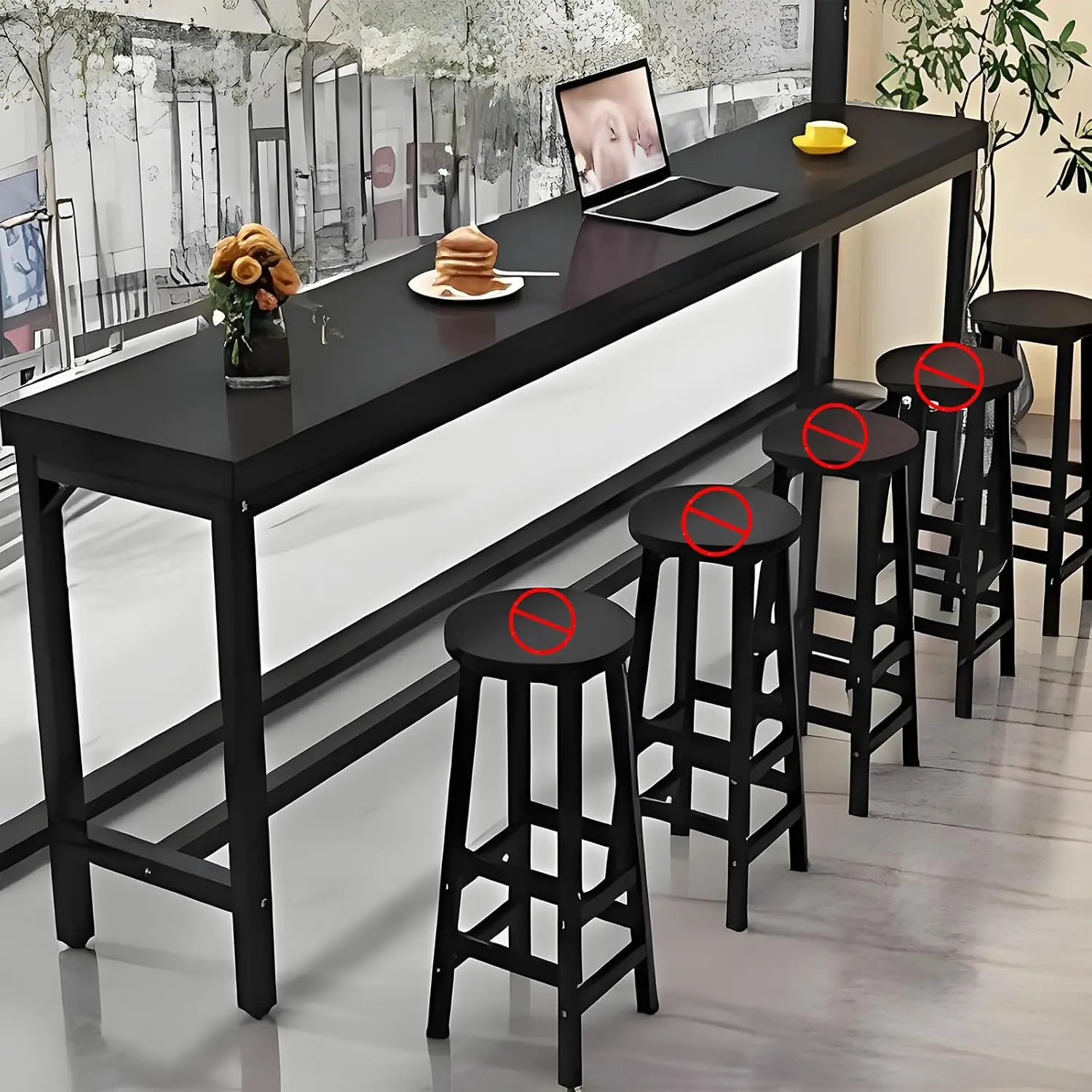 

Industrial Bar Table, Rectangular Pub Table with 1" Thick, Bar Height Tall Tables for Kitchen & Small Spaces, High, Customized
