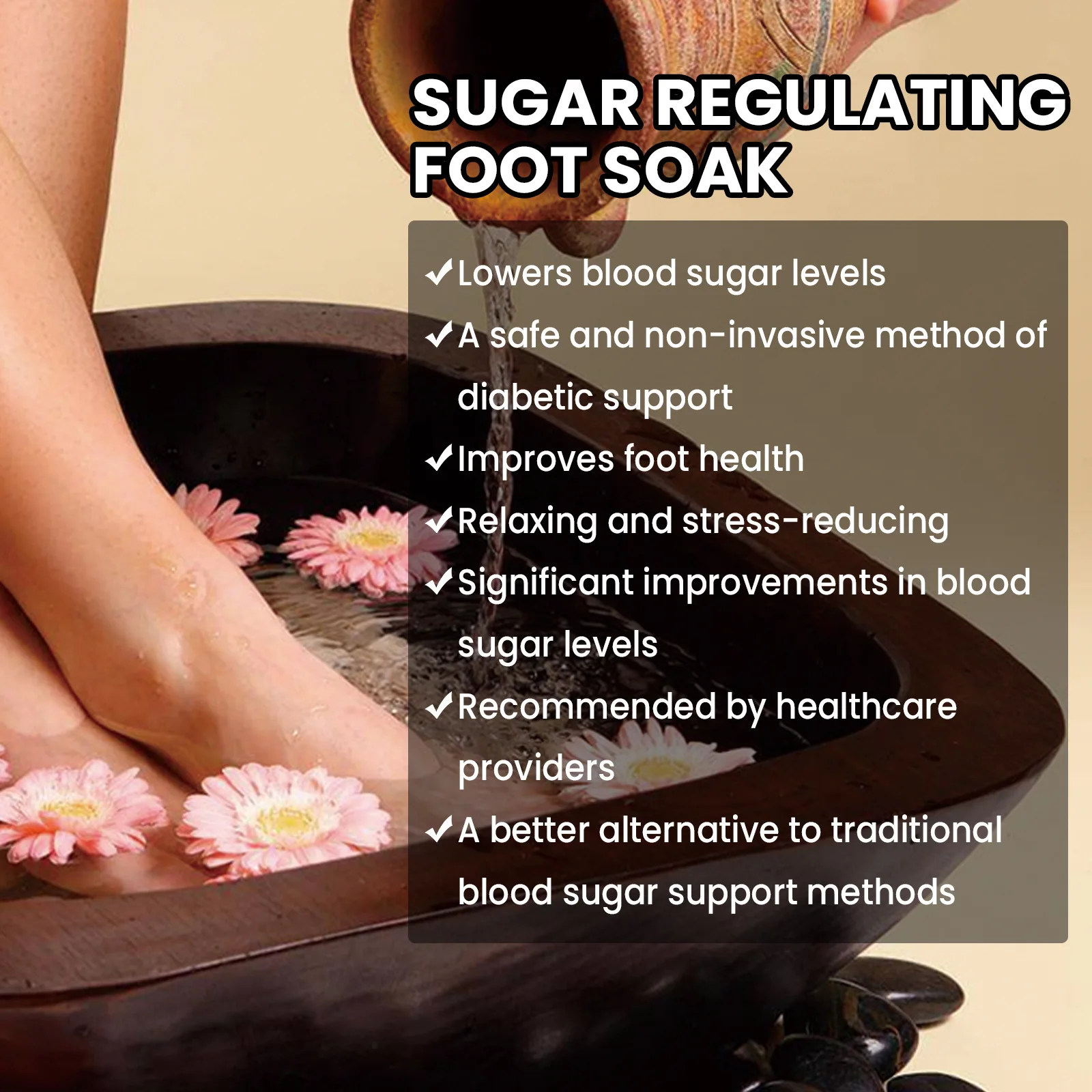 Sugar Control Foot Soak Gel Diabete Treatment Chinese Herb Detox Cleansing Promote Blood Circulation Soothe Relax Foot Bath Soak