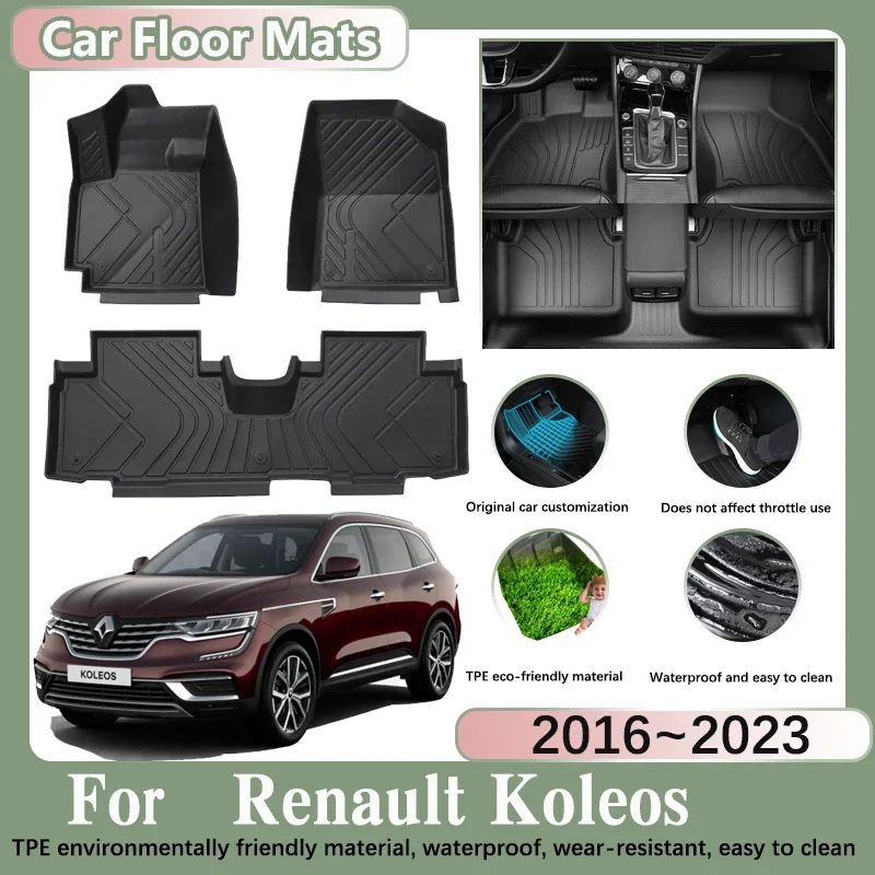 LHD Car Floor Mat for Renault Koleos Samsung QM6 H6 MK2 2016~2023 Car Dirt-resistant Foot Pads Custom Liner Mats Car Accessories